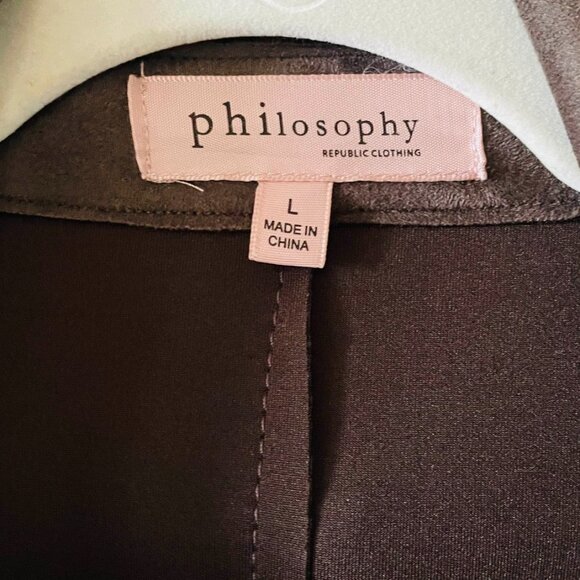 Philosophy Womens Vegan Suede Trench/Wrap Coat in Chocolate Brown - Picture 5 of 5